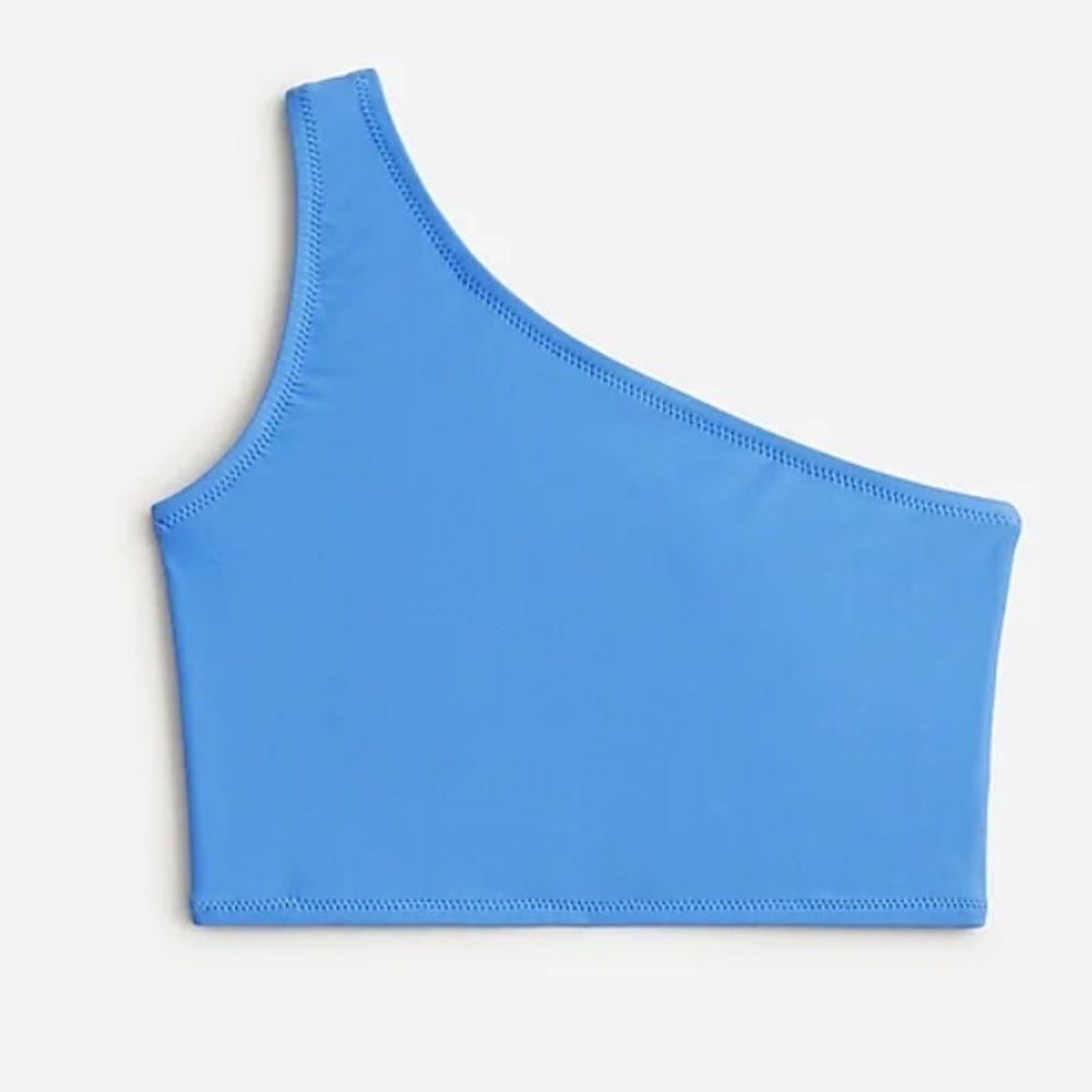 J Crew Girls' colorblock one-shoulder two-piece swimsuit with UPF 50 BO137